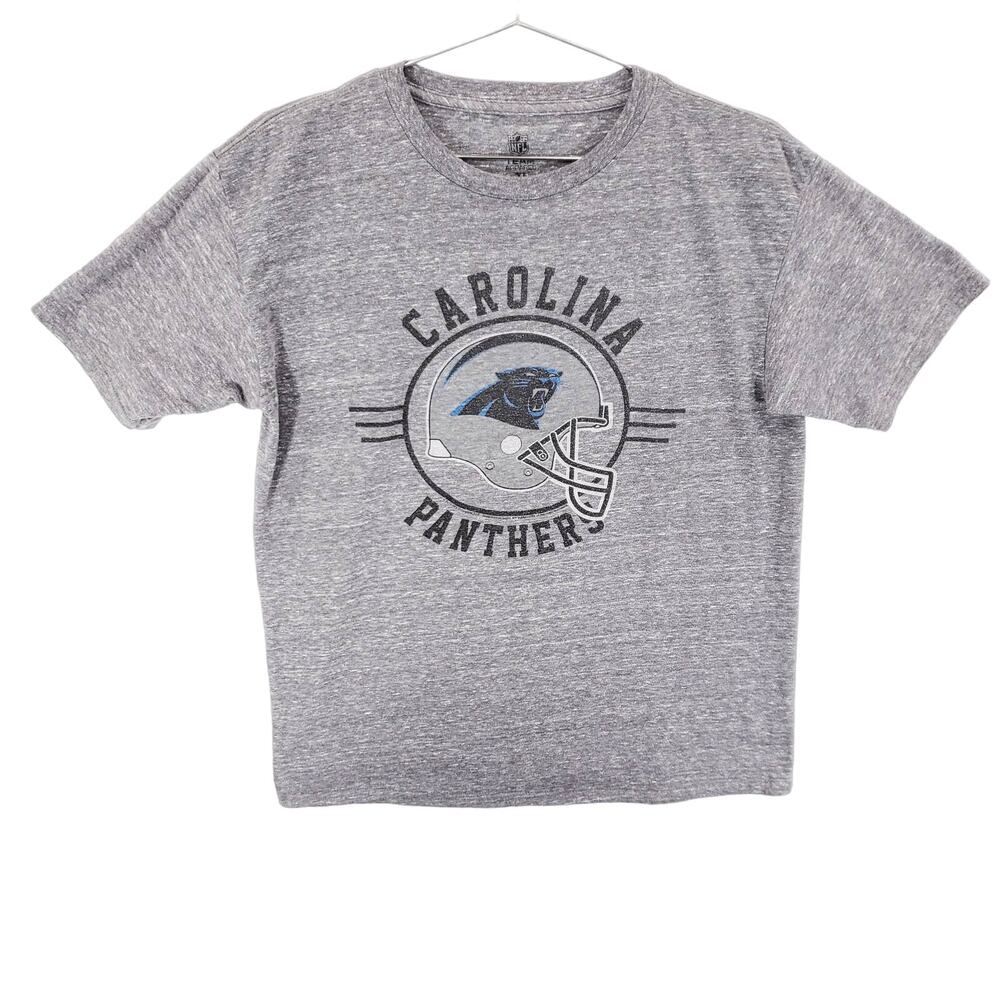 Carolina Panthers T Shirt Boys Extra Large Heather Gray NFL Team Apparel Tee - Picture 1 of 5